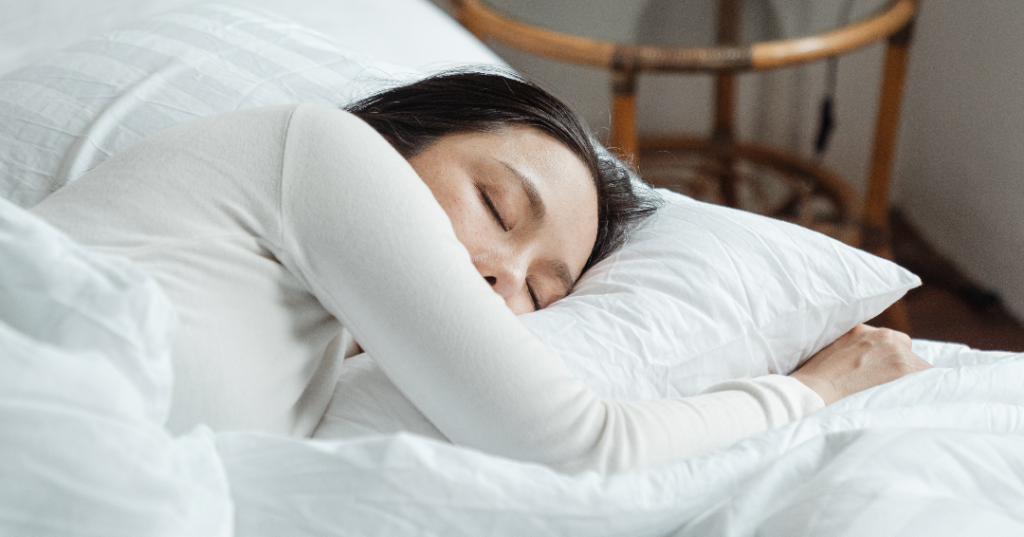 A woman enjoying sound sleep